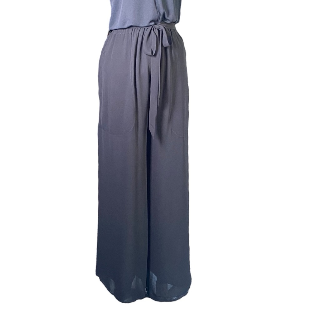 CHRISTIAN LACROIX Vintage 90’s Black Silk Wide Leg Trousers size 34